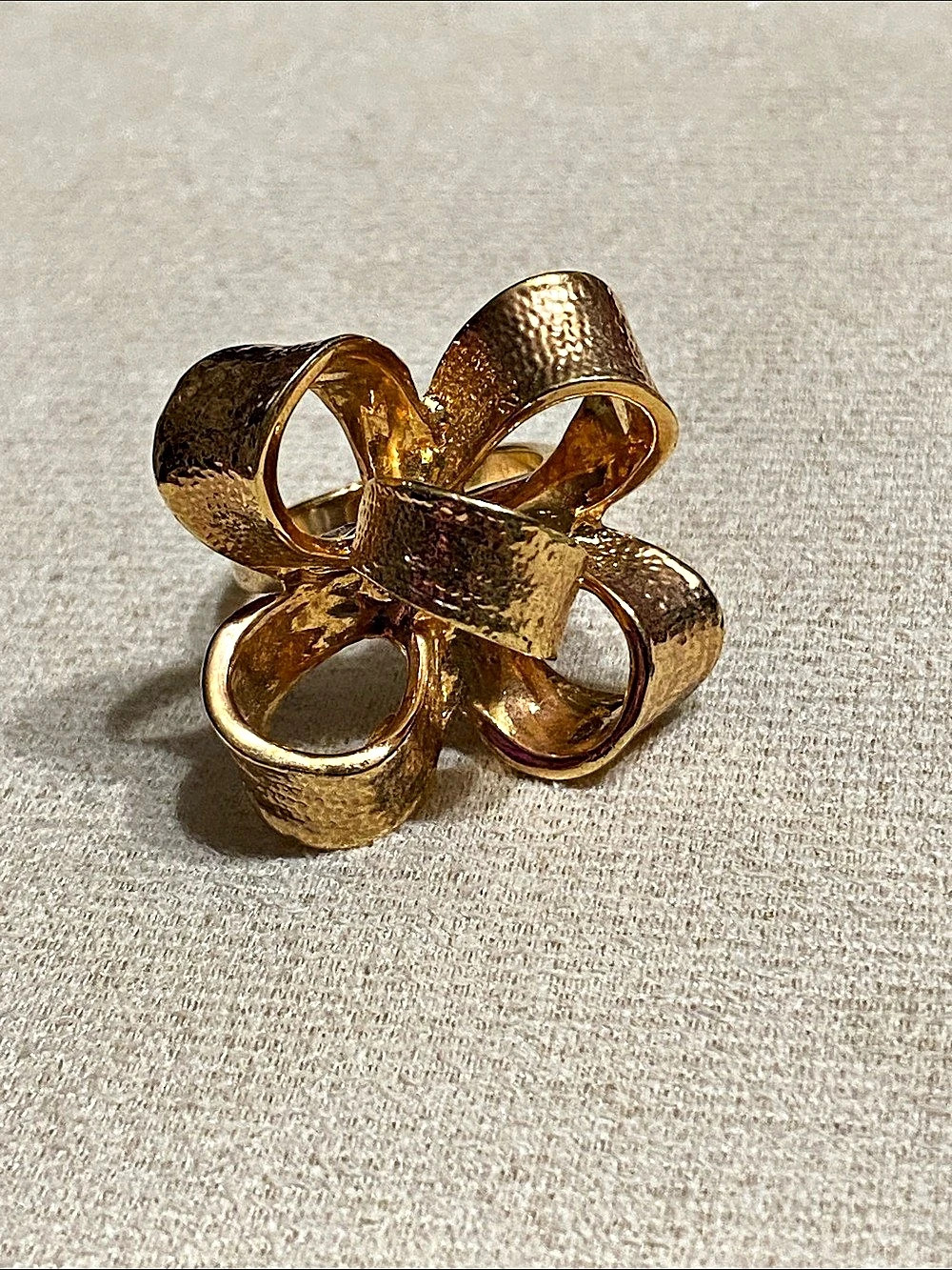 Kenneth J Lane Gold-Tone Bow Statement Ring